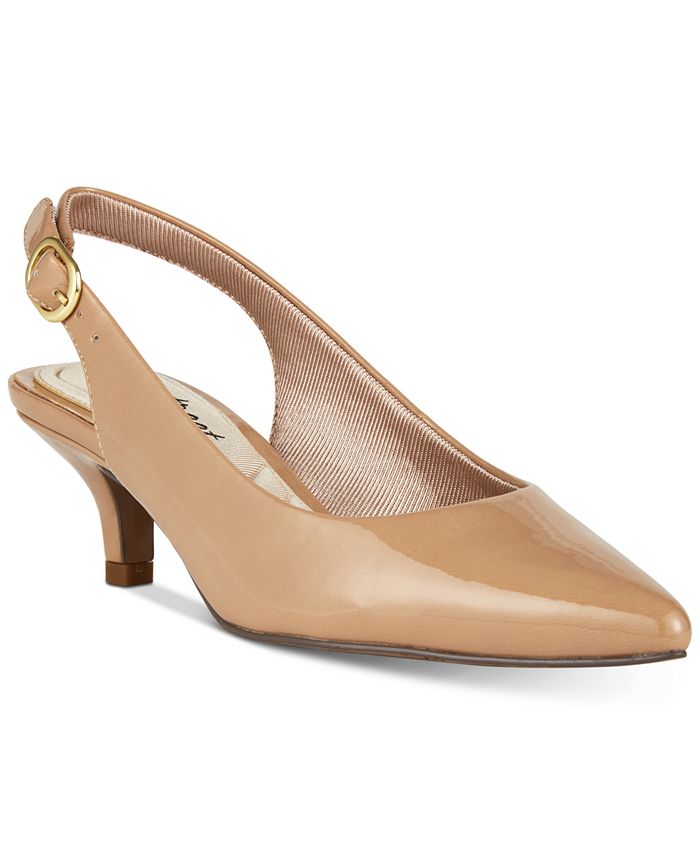 Easy Street Women's Faye Slingback Kitten Heel Pumps Brown Size 8 M