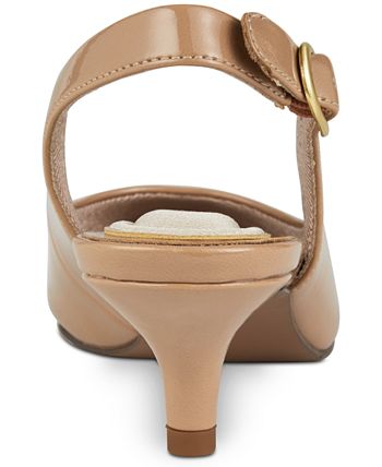 Easy Street Women's Faye Slingback Kitten Heel Pumps Brown Size 8 M