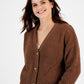 Hooked Up By Iot Junior's Button Front Cardigan Brown Size S