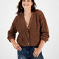 Hooked Up By Iot Junior's Button Front Cardigan Brown Size S