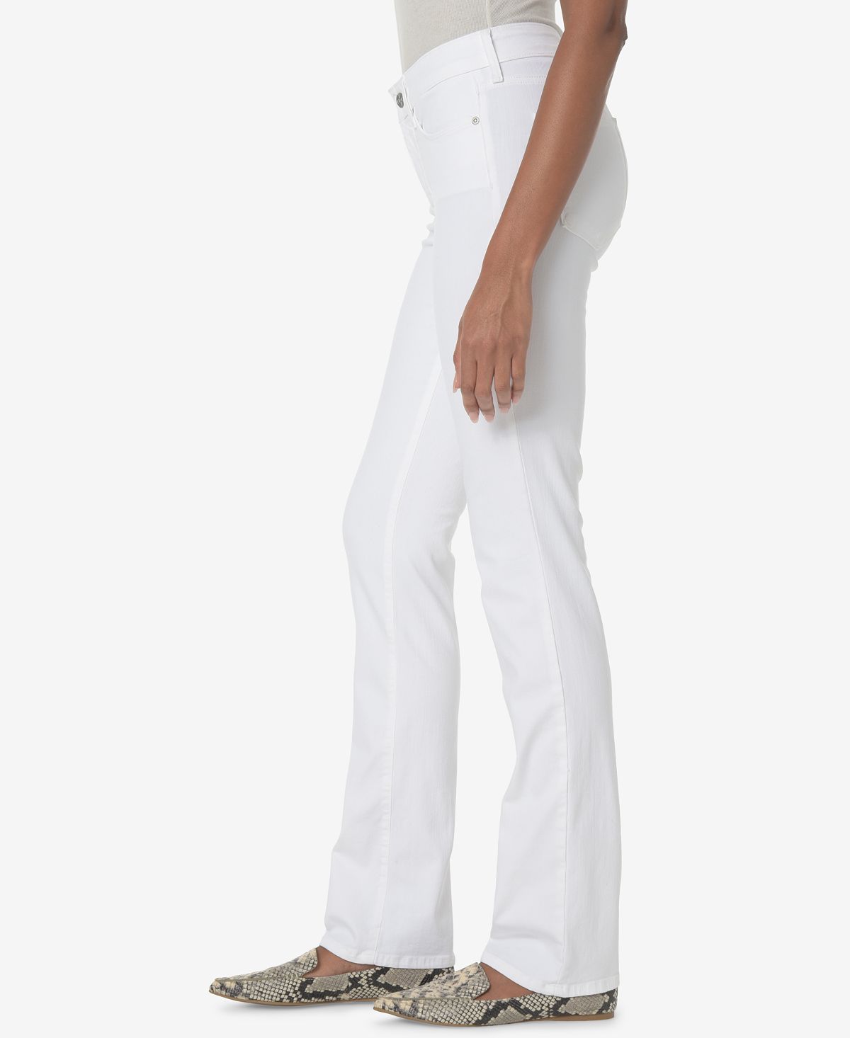 NYDJ Women's Marilyn Stretch Straight Jeans White Size 8
