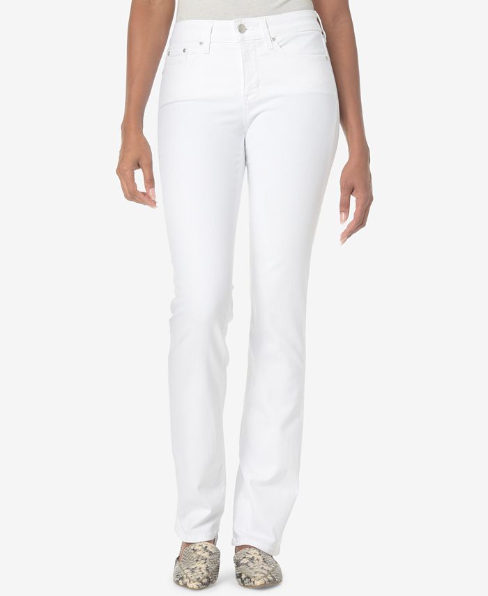 NYDJ Women's Marilyn Stretch Straight Jeans White Size 12