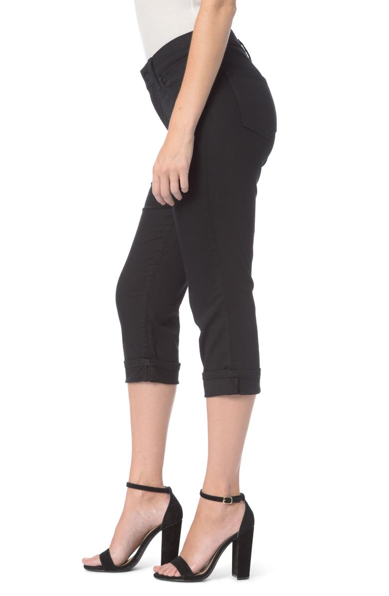 NYDJ Women's Marilyn Stretch Cuffed Crop Jeans Black Size 4