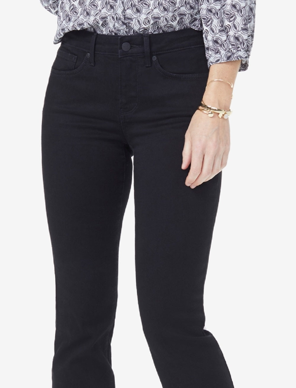 NYDJ Women's Barbara Tummy Control Bootcut Jeans Black Size 14Petite