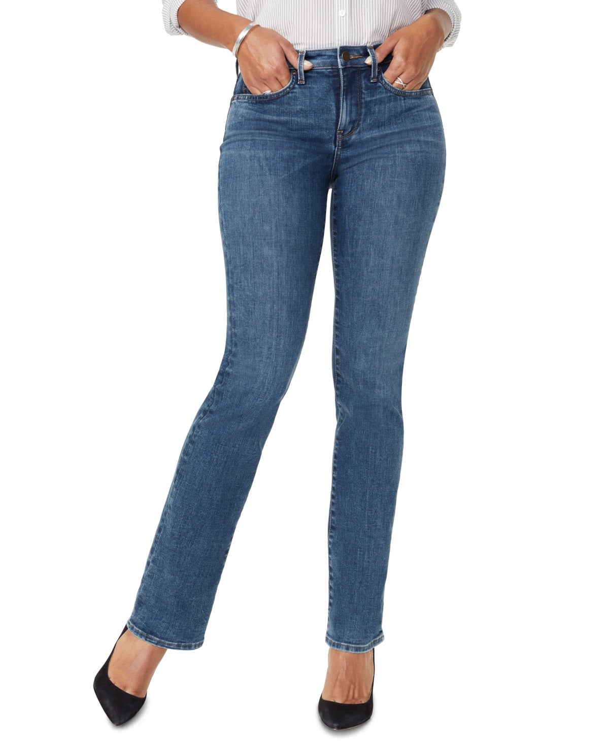 NYDJ Women's Barbara Tummy Control Bootcut Jeans Blue Size 0
