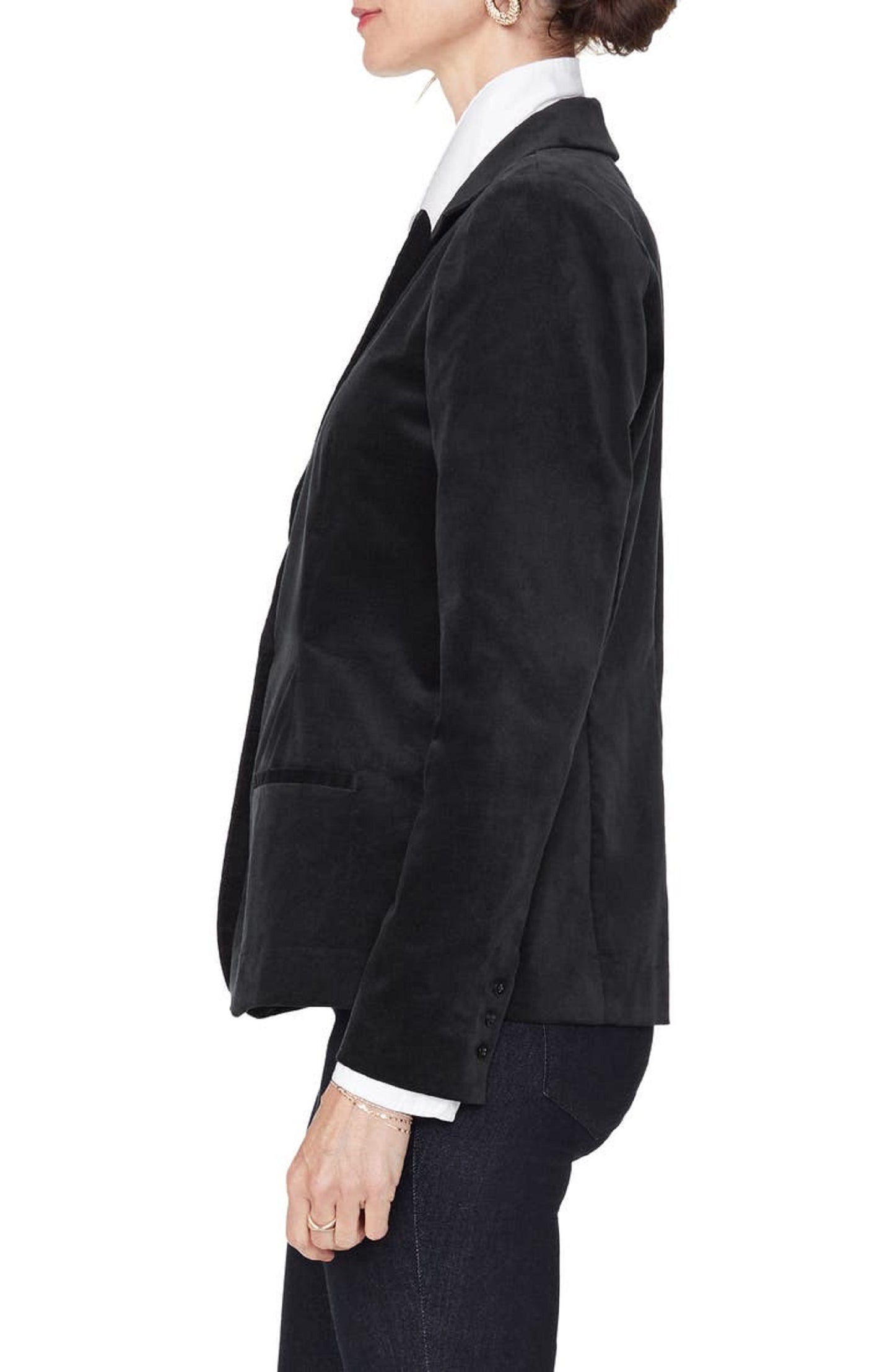 NYDJ Women's Velvet Blazer Black Size Small