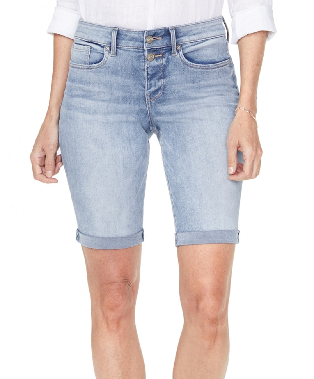 NYDJ Women's Roll Hem Briella Denim Shorts Blue Size 8