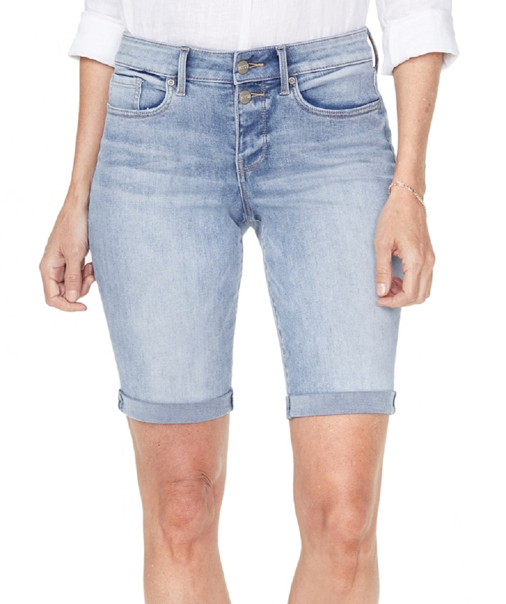 NYDJ Women's Roll Hem Briella Denim Shorts Blue Size 12