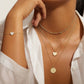 Eklexic - Women's Round Sun Pendant With Cubic Zirconia Center Stone Necklace