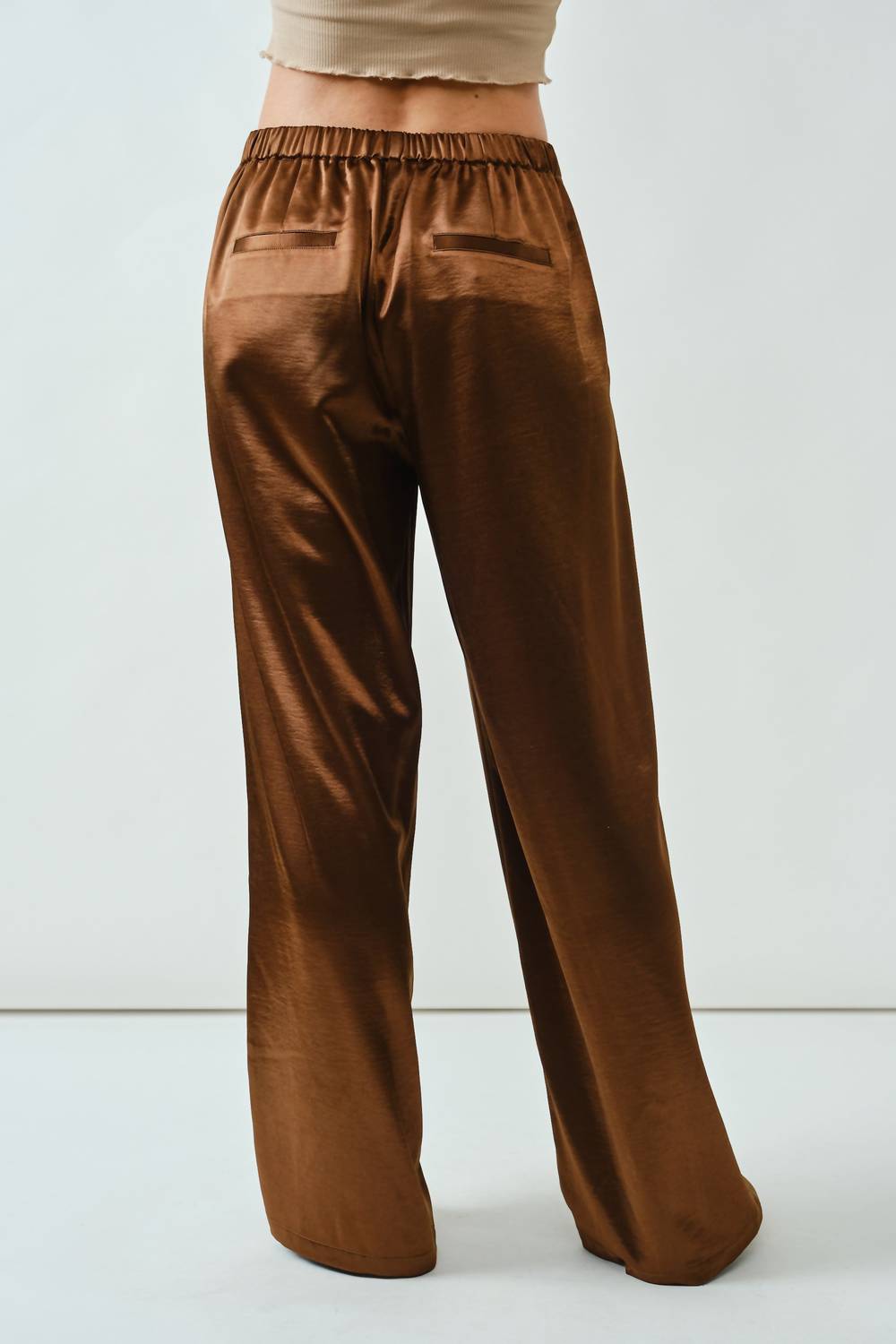 Aaron & Amber - Milo Satin Comfy Straight Pants