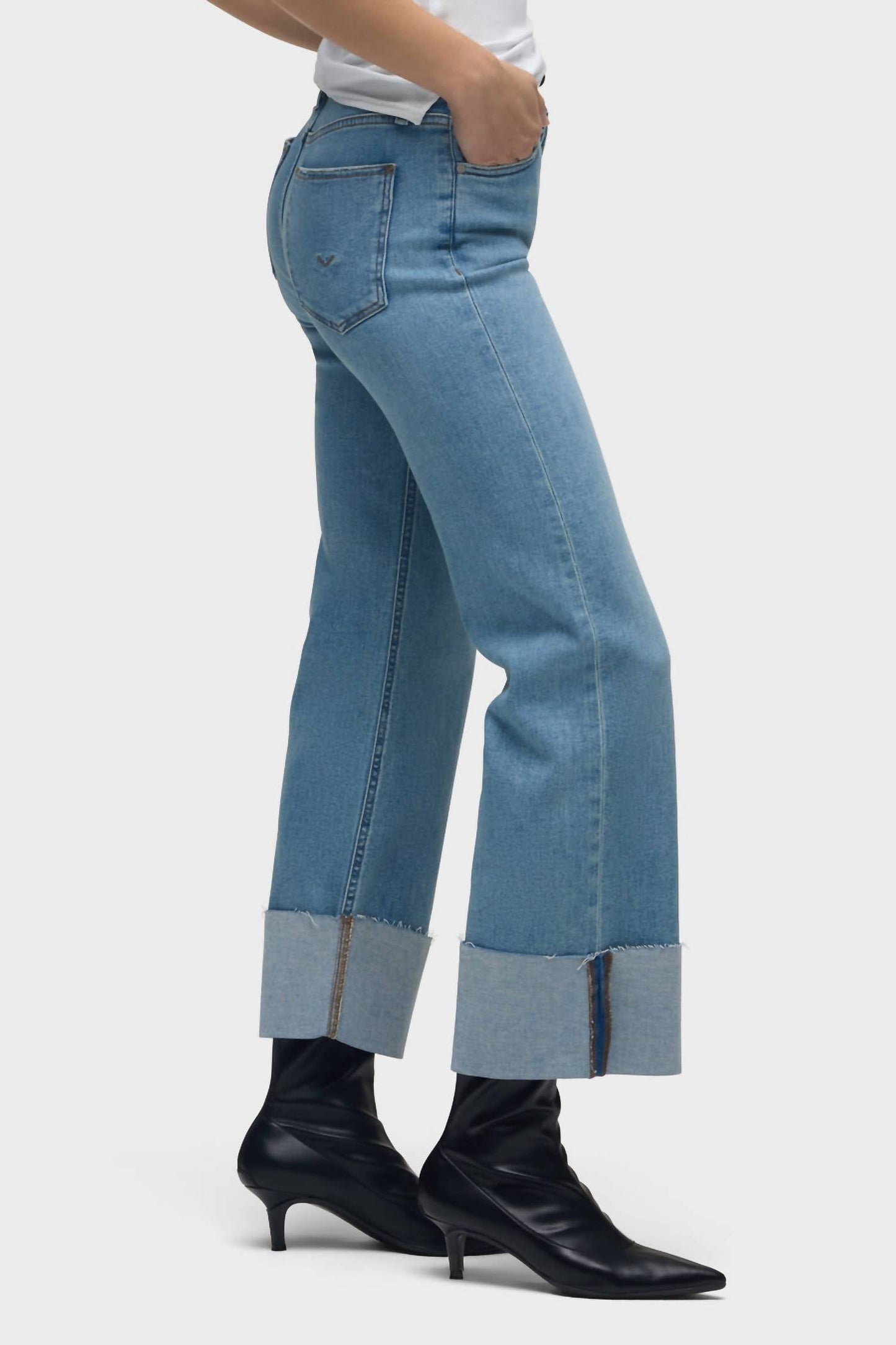 Hudson - Rosie High Rise Wide Leg Ankle Cuff Jean