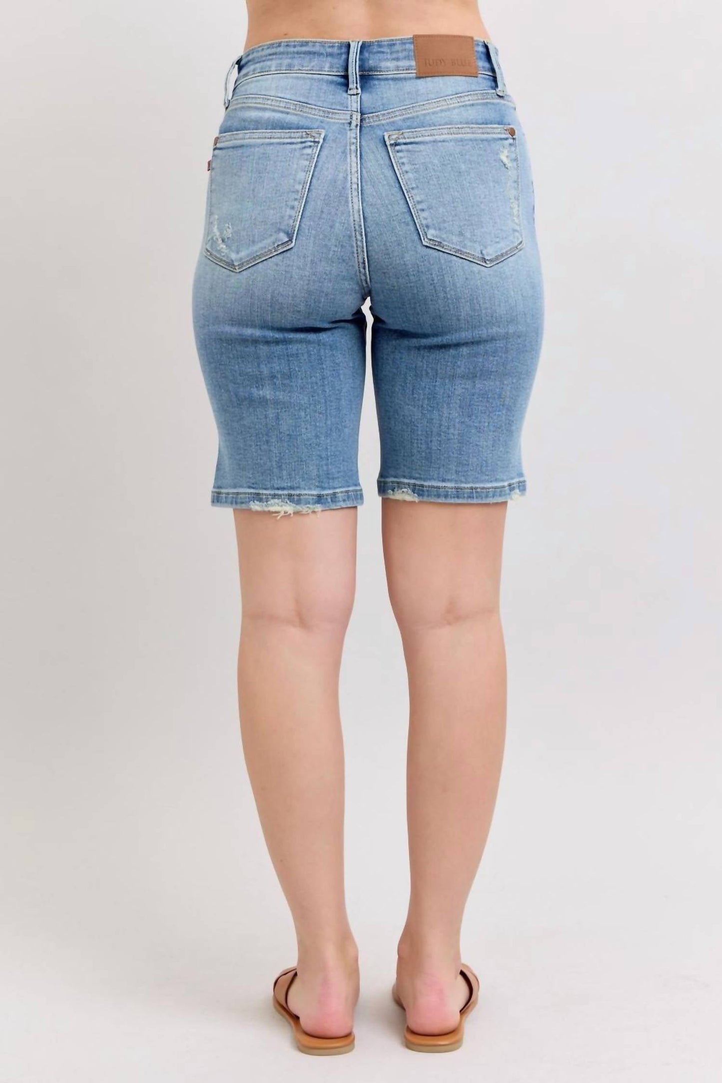 Judy Blue - High Waist Vintage Wash Bermuda Denim Short