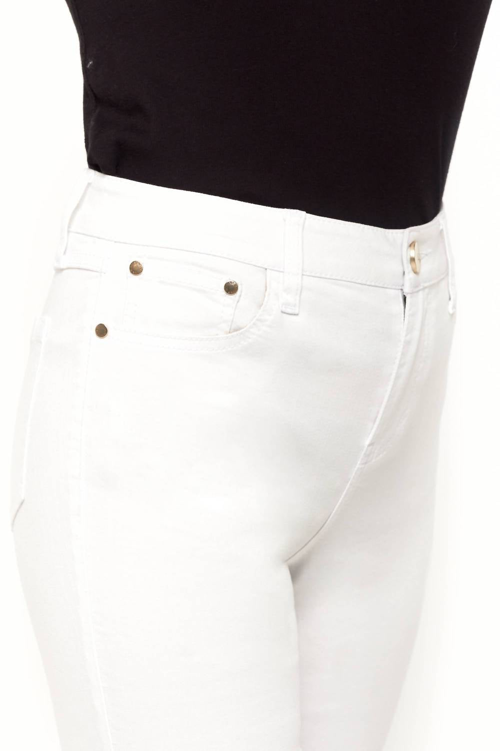 1822 Denim - Scallop High Waisted Crop Straight Leg Jean