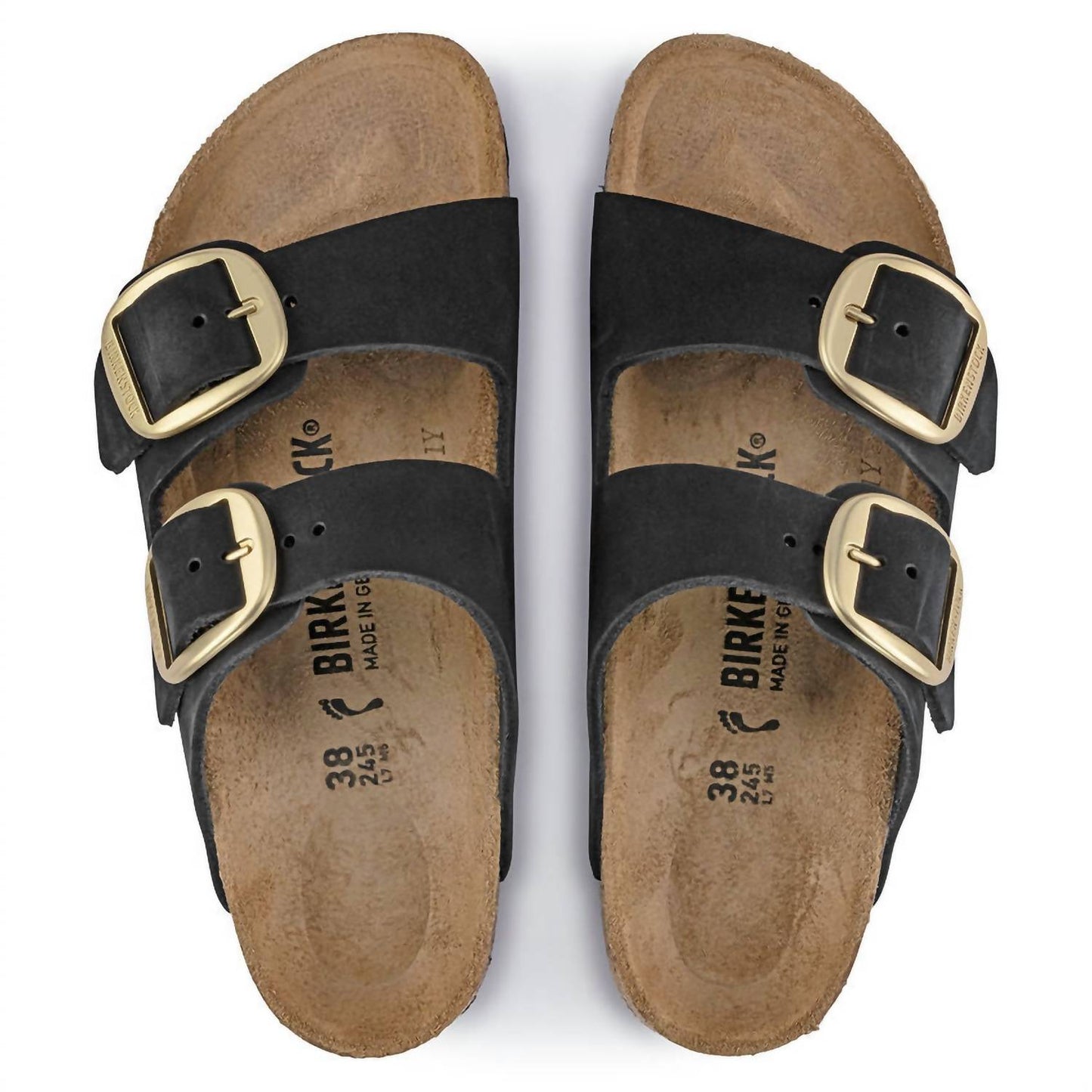 Birkenstock - महिलाओं के लिए एरिज़ोना बिग बकल नूबक लेदर सैंडल