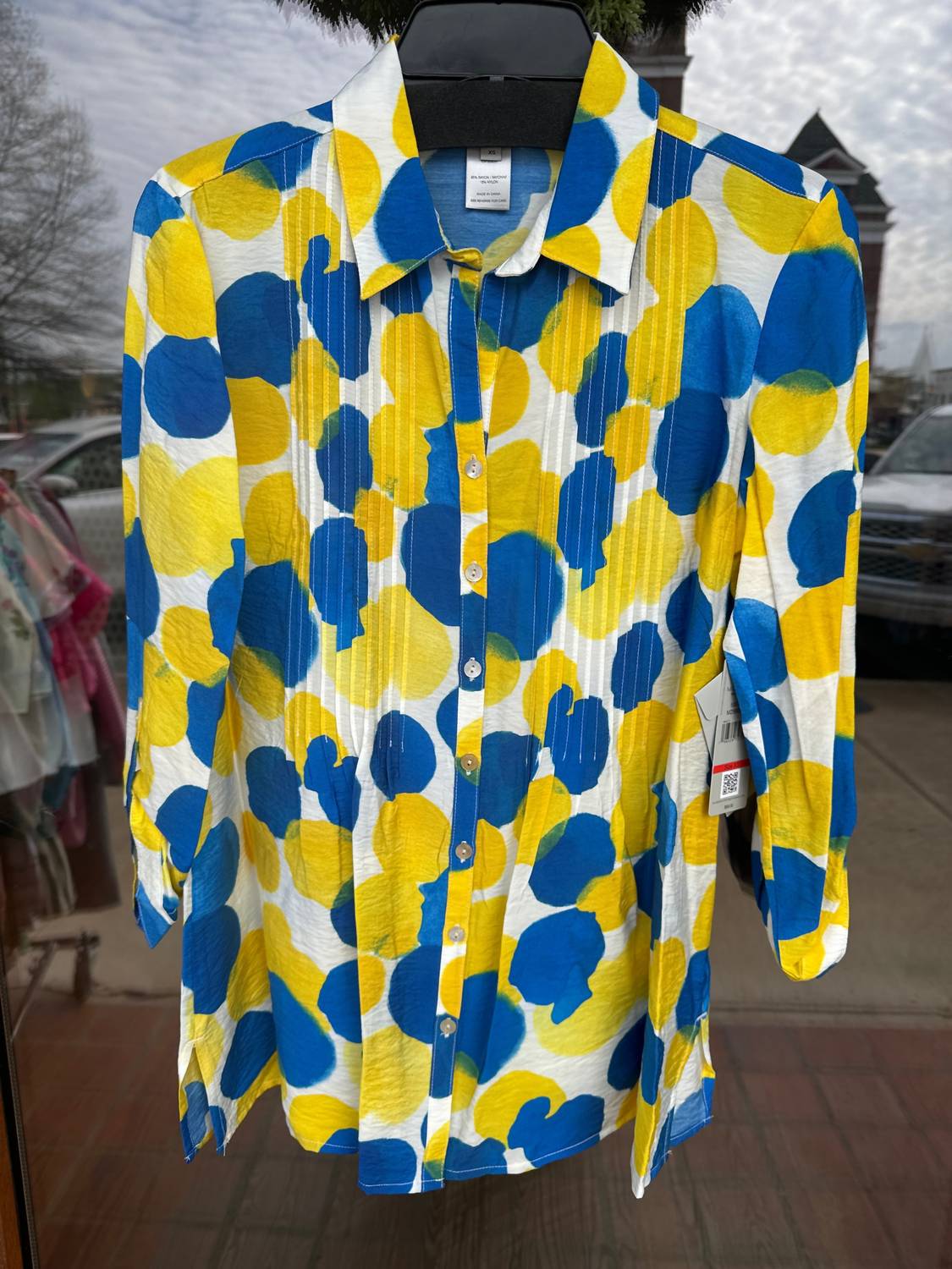 Multiples - 3/4 Sleeve Button Tuck Shirt