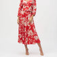 Joseph Ribkoff - Satin Floral Print A-line Skirt
