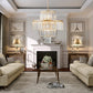 (Same as W1340126461/L5023) 20' Luxury 4-Tier Crystal Chandelier, 12-Light Gold Frame Pendant Light, Elegant Ceiling Lighting for Living Room, Dining Room, Bedroom (No Bulbs)