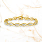 10K Yellow Gold Plated .925 Sterling Silver 1 cttw Prong Set Round-Cut Diamond Link Bracelet (J-K Color, I1-I2 Clarity) - 7.25"