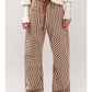Urban Daizy - Railroad Striped Patch Pocket Utility Pants