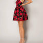 B.Right - Rose Jacquard Mini Dress With Back Ribbon