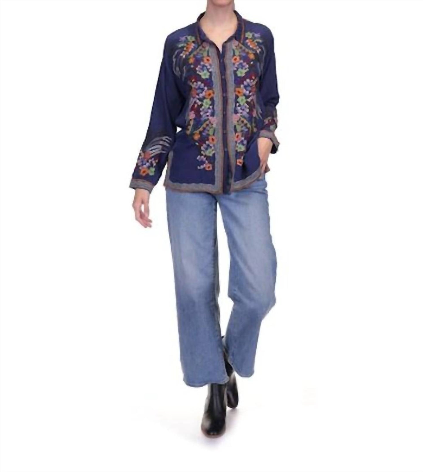 Johnny Was - Audrey Oversized Embroidered Blouse Dash