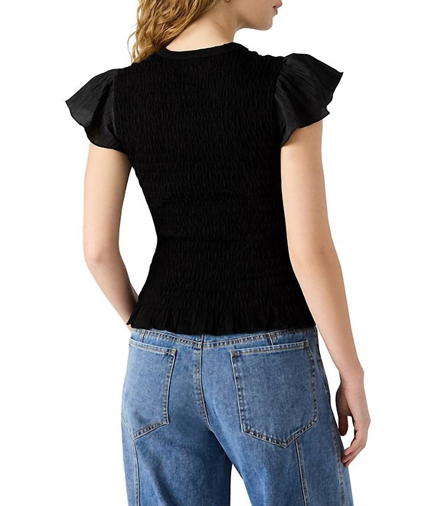Steve Madden - Cecilie Short Sleeve Smocked Top