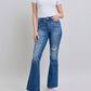 Judy Blue - High Rise Contrast Wash Destroy Flare Jeans