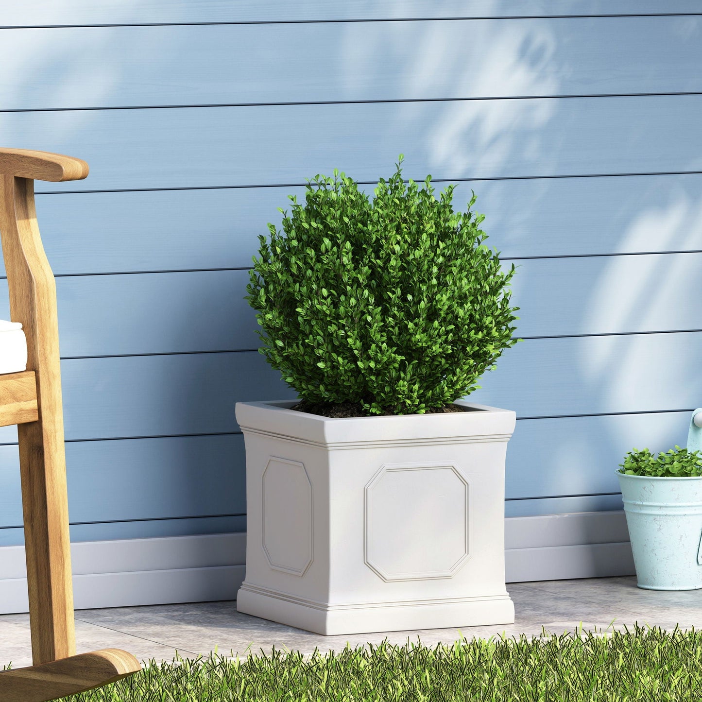 Durable White Ceramic Planter