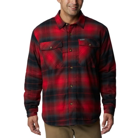 columbia-mens-red-plaid-sherpa-lined-shirt-jacket-large