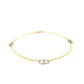 14k Two Tone Gold Entwined Heart Stationed Anklet