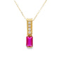 Created Ruby Diamond Fashion Pendants 10KT Yellow Gold