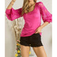 Adora - Top With Lace Balloon Sleeves