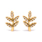 10K Yellow Gold 1/10 Cttw Diamond Accented Leaf and Branch Stud Earrings (H-I Color, I1-I2 Clarity)