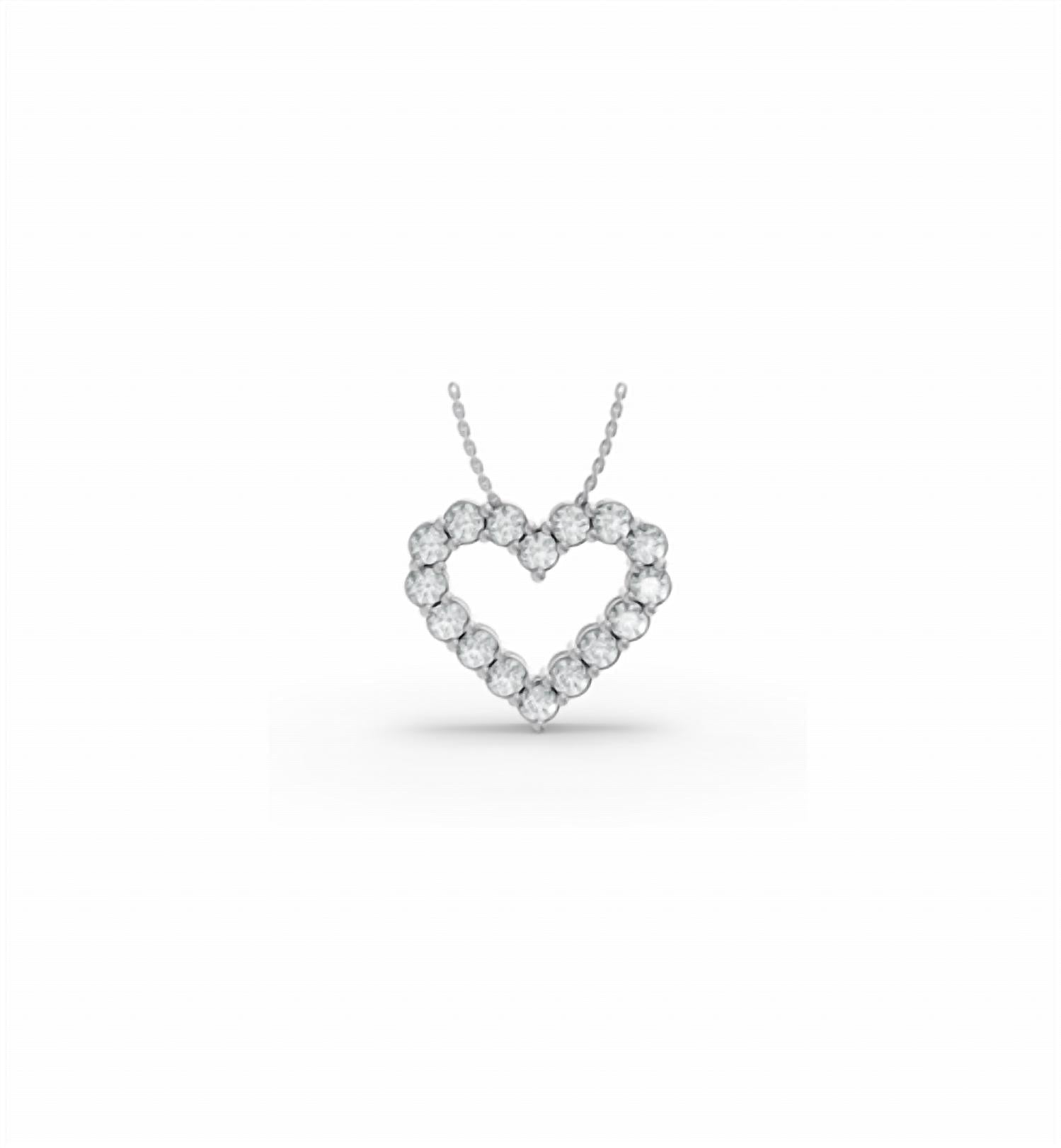 Aamiaa - 925ss 0.50ctw Lab-grown Diamond Heart Pendant With Chain