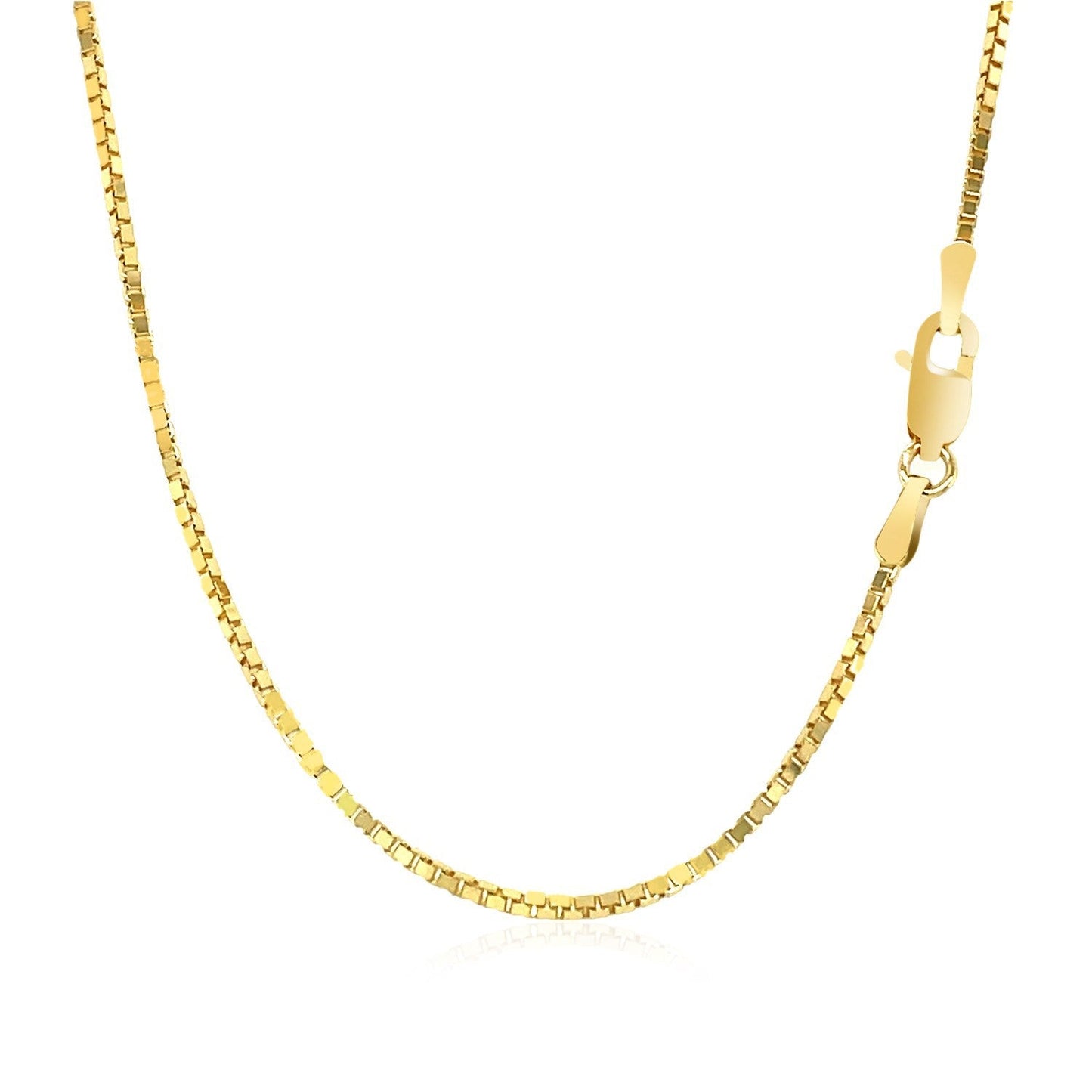 14k पीली गोल्ड क्लासिक बॉक्स चेन 1.1mm