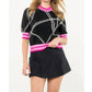 Thml - Tila Print Short Sleeve Sweater