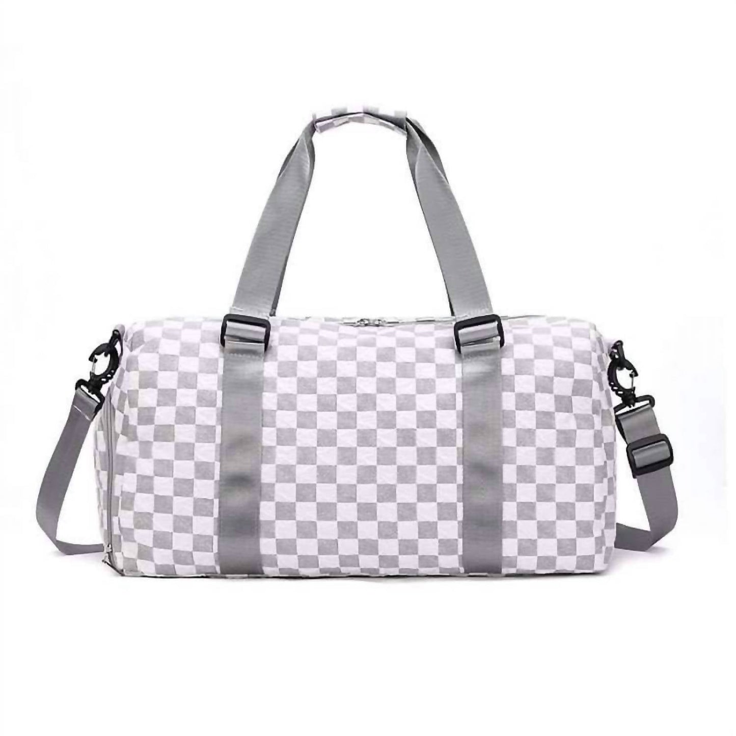 Beauty Stash - Textured Checkered Travel Duffel Weekender