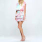 Adrienne - Lily Cloudburst Smocked Waist Mini Dress