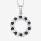 1.30 Carat Genuine Blue Sapphire and White Topaz .925 Sterling Silver Pendant