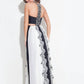 Rachel Allan - Chiffon A-line Prom Gown With Lace Inserts