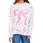 Vintage Havana - Girls Splatter Bow Oversized Crew Sweatshirt