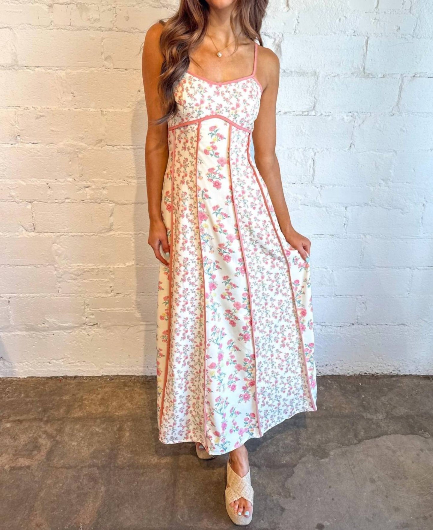 Main Strip - Dusty Patchwork Maxi Dress