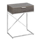 Accent Side Table with Storage Drawer in Taupe