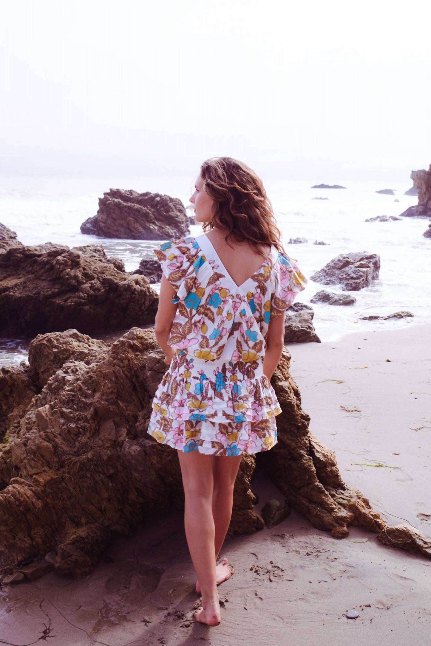 Bell - Pleated Smocked Mini Skirt