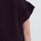 Entro - Half Zip Textured Flutter Sleeve Top