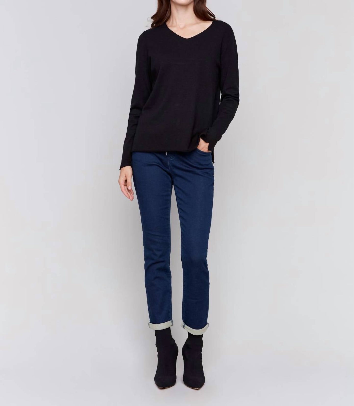 Charlie B - Long Sleeve V-neck Sweater