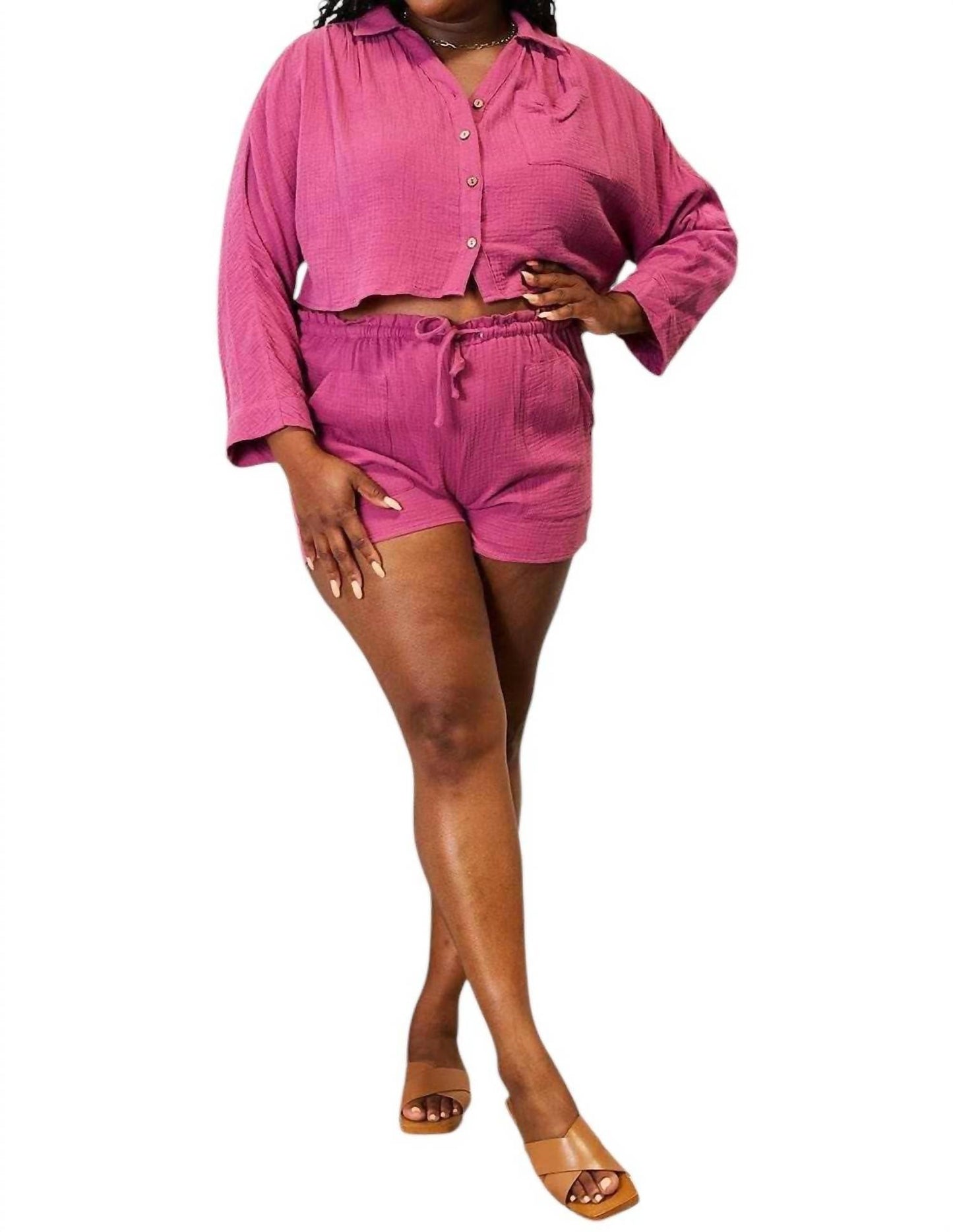 Basic Bae - Chic Two-Piece Button-Up Set