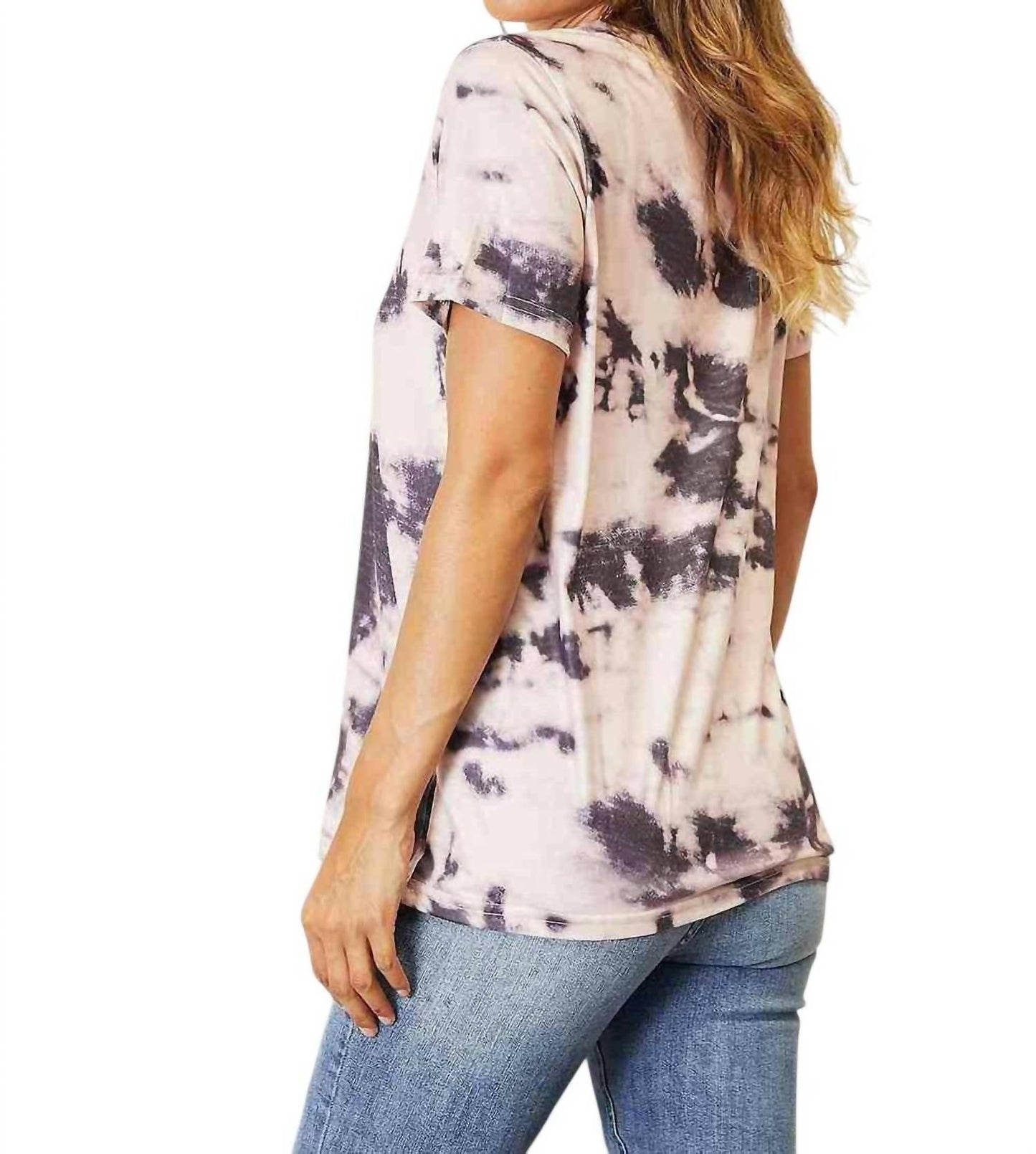 Double Take - Bohemian Tie-dye V-neck Tee
