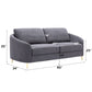 Yuina Linen Sofa in Gray