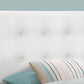 Twin Size Upholstered Bed Headboard - White, Transitional Style